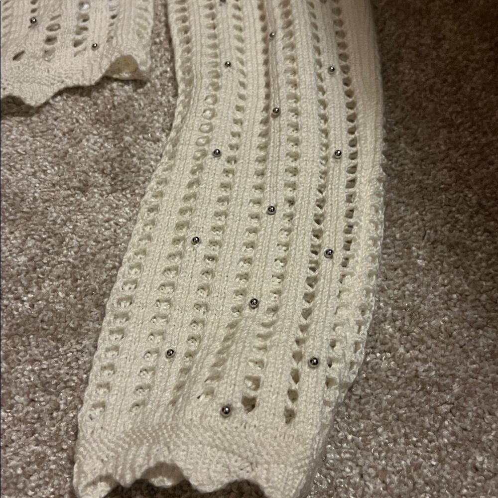 Love Tree Ivory Knit Tie-Front Cardigan - Picture 3 of 5